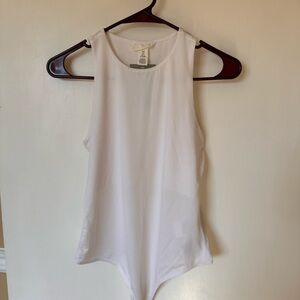 H&M White Sleeveless Bodysuit Tank Top
